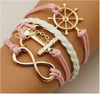 Leather Jewelry Bracelet Multi Double Layer Infinity